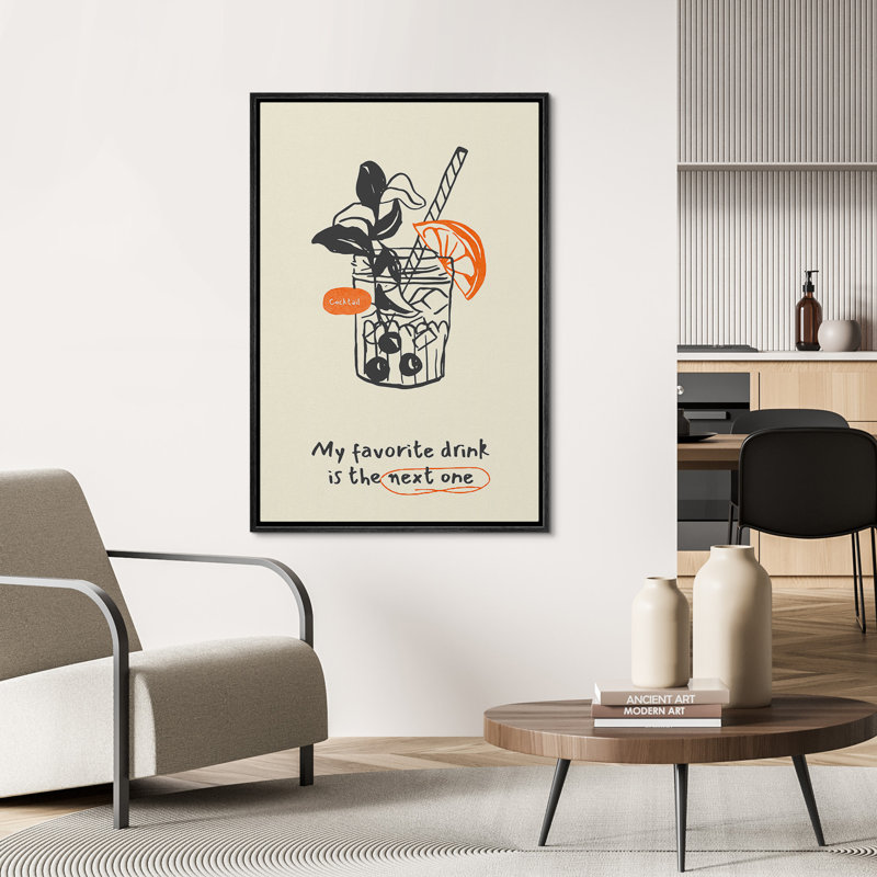 «My Favorite Cocktail is the Next One», affiche, affiche de cuisine murale, impression de charrettes de bar, Noir