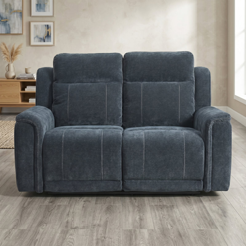 Sumana 2 Seater Reclining Loveseat, Navy