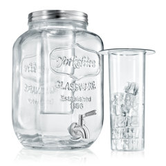 Double 1 Gallon 3.8L Glass Mason Jar Party Juice Dispenser Glass