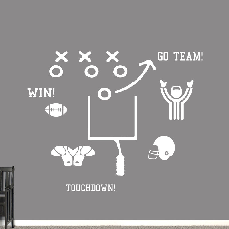 Décalcomanie murale ensemble de football Hedgepeth, Blanc