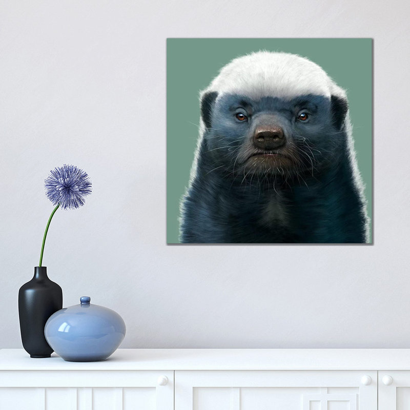 Honey Badger by Vincent Hie - Print on Canvas, 45.72cm H x 45.72cm W x 1.91cm D, Wrapped Canvas
