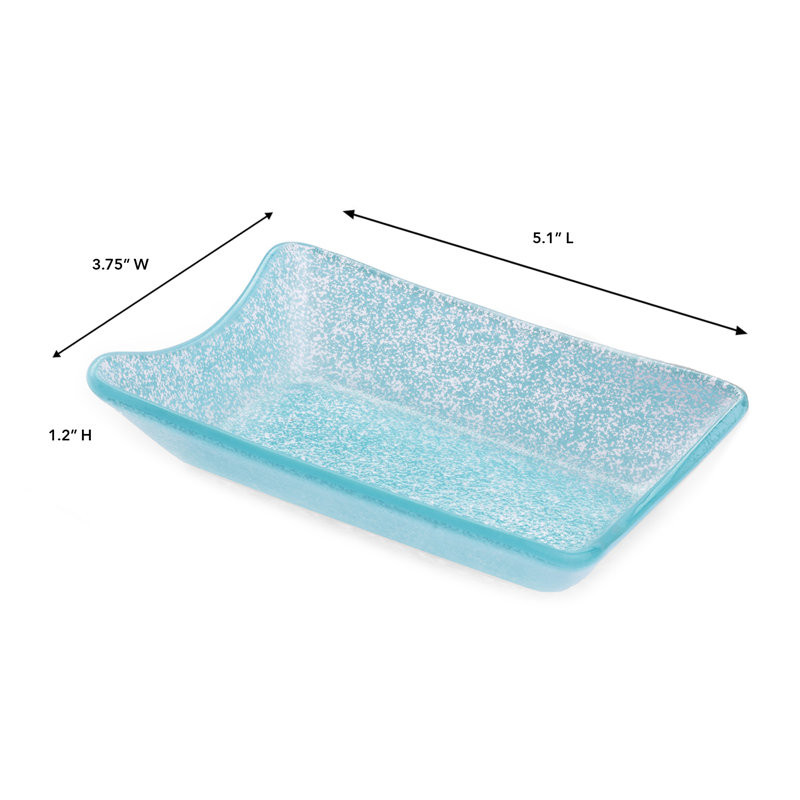 Isenberg Aqua Glass Rectangular Bowl, Blue