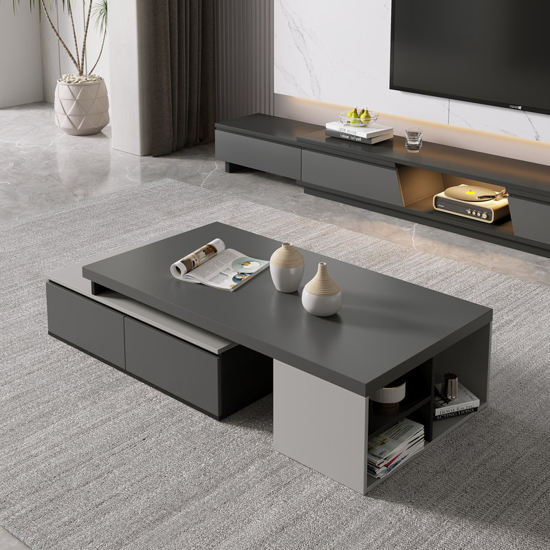 Kevondre 70.9'' Extendable Coffee Table with Storage Drawer