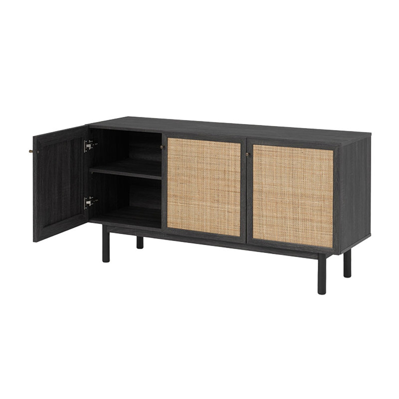 Buffet Simple Rattan, Noir, noir, noir, noir