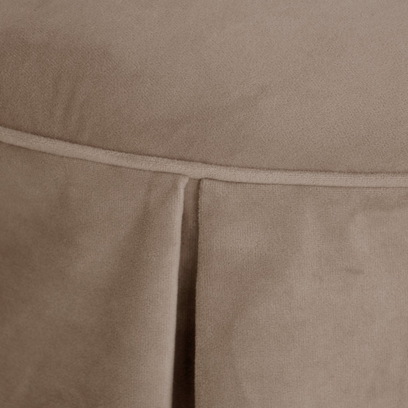 Fauteuil demi-tonneau rembourré Viveros, Velours classique cacao performance