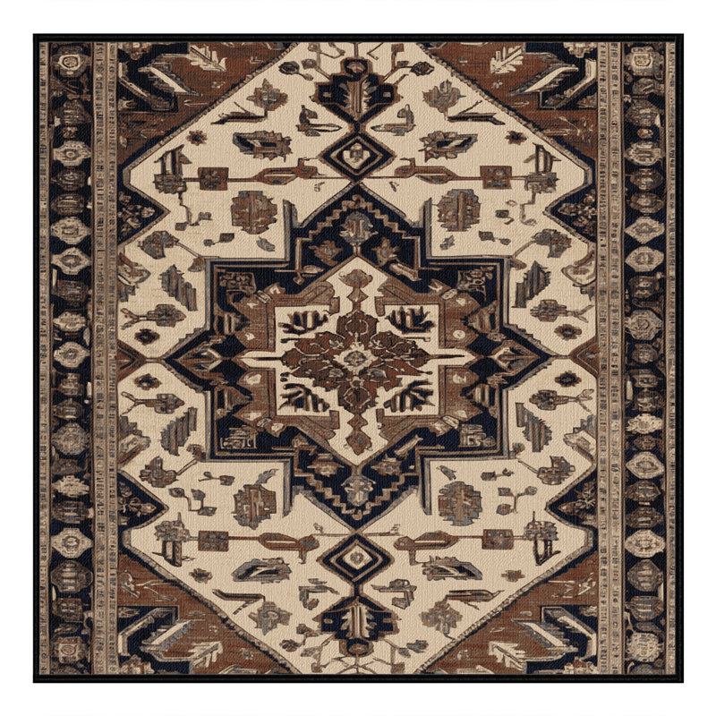 Tapis brun lavable à la machine, Carré 4 pi
