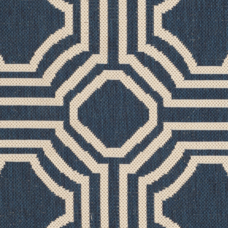 Tapis intérieur / extérieur bleu marine / beige Arneshia, Rectangle 5 pi 3 po x 7 pi 7 po