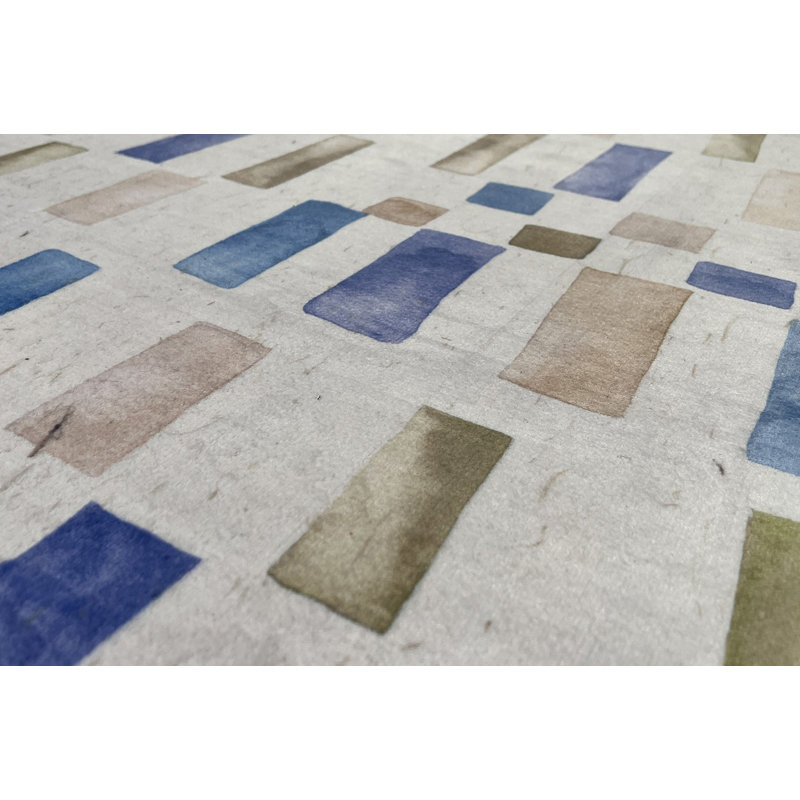 Tapis tissé à la machine en polyester ambre doré, Rectangle 6 pi x 9 pi