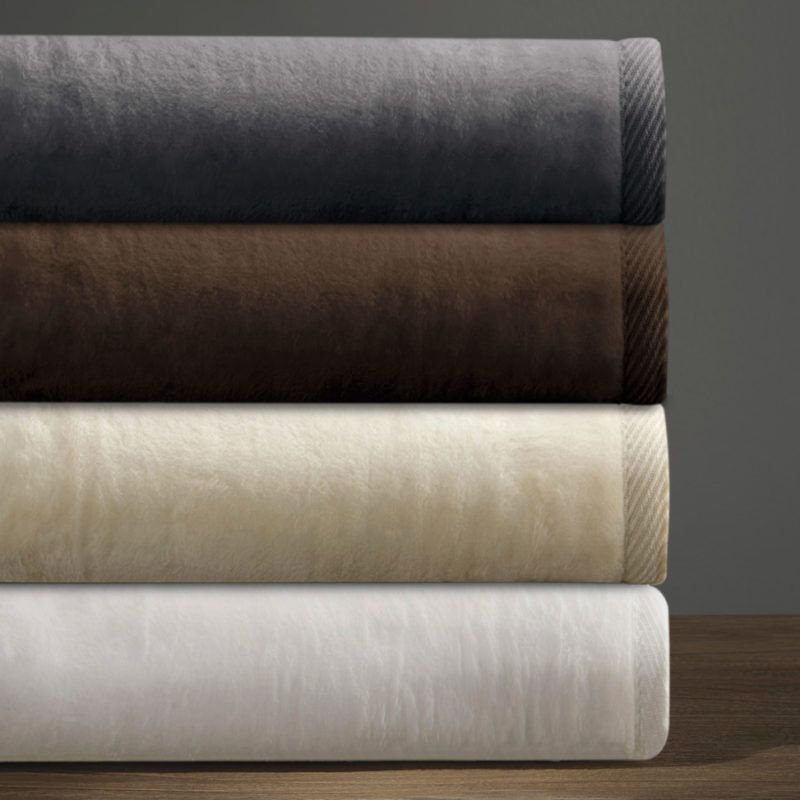 Couverture en coton de qualité égyptienne Mellen, Simple, Gris