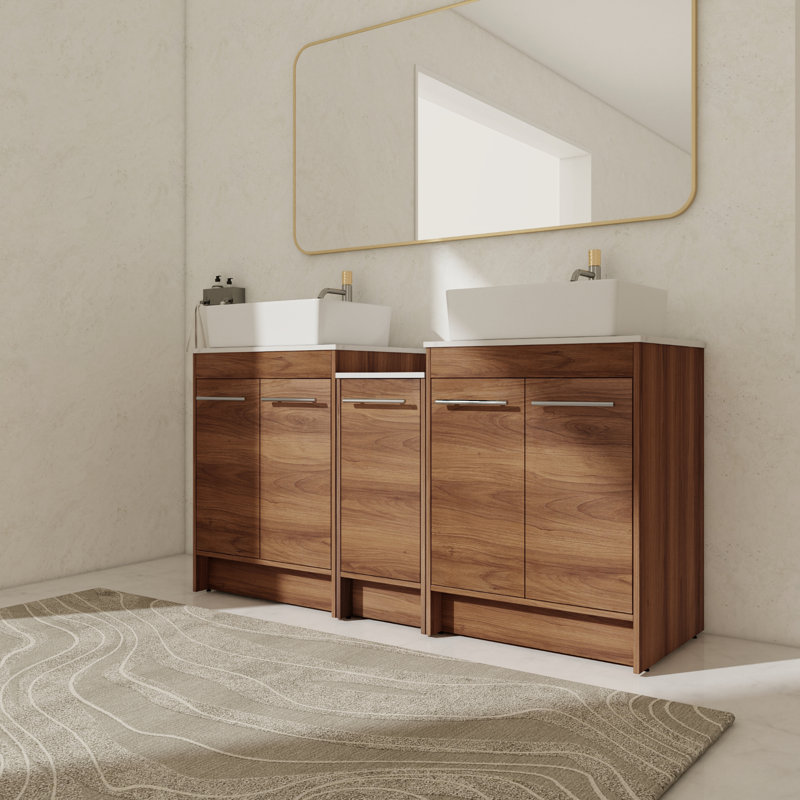 60'' Free Standing Bathroom Vanity With Ceramic Top