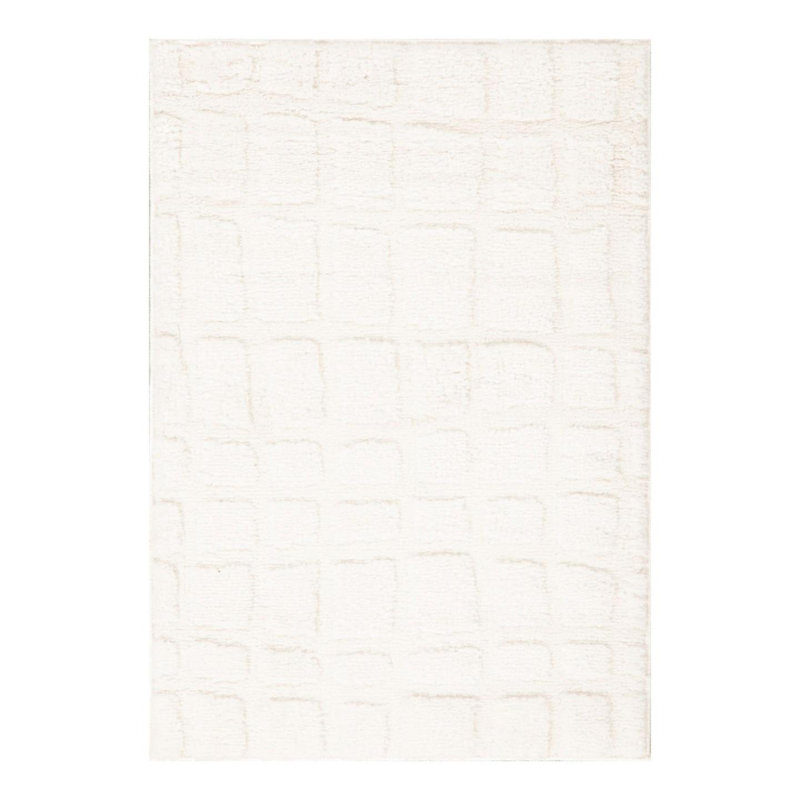 Modern Abstract Checkered Area Rug, 2x3, Ivory
