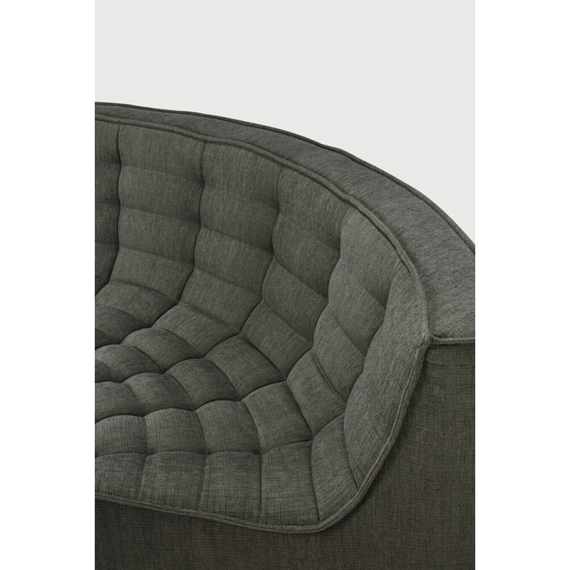 N701 Modular Sofa Set - Combo Left - 1 Seater + 3 Seater + 90° Round Corner, 30" H x 130" W x 79" D, Moss Cotton Blend