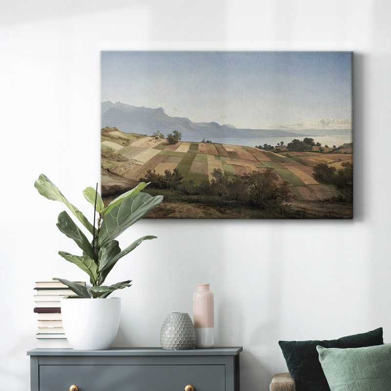 Paysage rétro - CDLxxv - impression, H 13 po x l 19 po x P 1,5 po, Toile tendue
