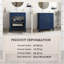 Ensemble de meuble-lavabo moderne avec surface peinte, meuble-lavabo autoportant avec rangement, meuble-lavabo haut de gamme avec poignées en métal, bleu-249601123