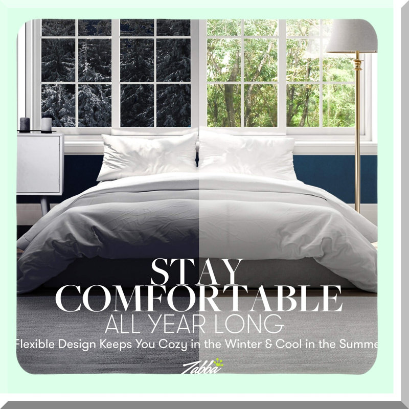 LuxuryLite Down Comforter - Gray - Hypoallergenic - 1200 Thread Count - Lightweight - Soft & Cozy - Premium Quality - All Season Comforter