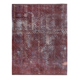 Purple Stelle Contemporary Tibetan Wool Silk Blend Rug - 9' x 12'