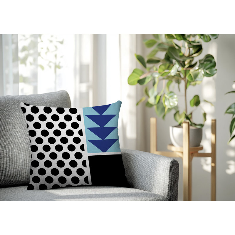 Oreiller carré réversible intérieur / extérieur Snazzy, Carré 18 po, Bleu marine