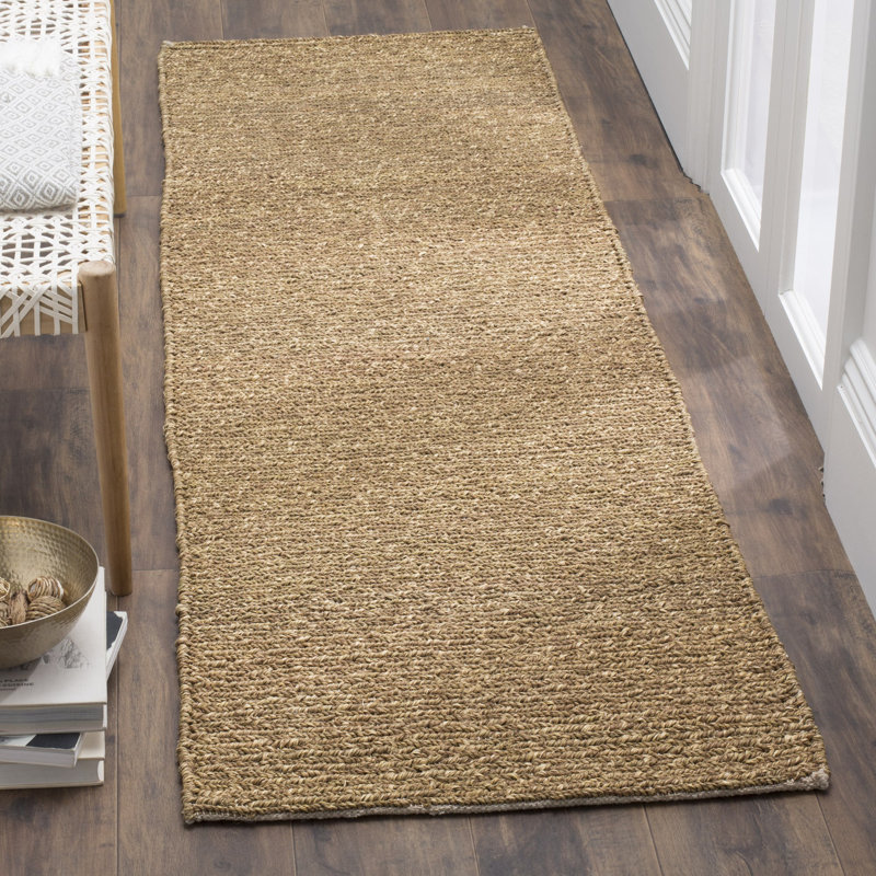 Bristol Natural Fiber Hand Woven Seagrass And Cotton Rug, Runner 2'3" x 10'