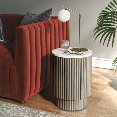 Bindvasini Fluted with Door Side Table with Storage