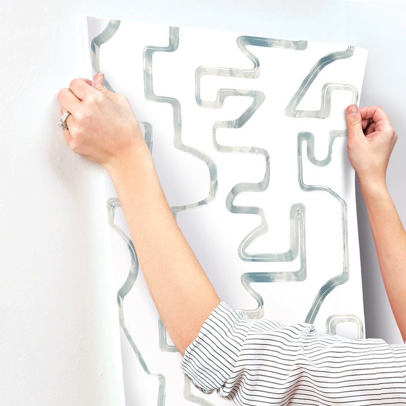 Abstract Aura Wallpaper, White/Blue