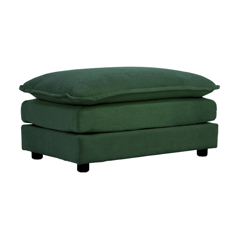 Repose-pieds avec repose-pieds en tissu chenille Bontang, Vert