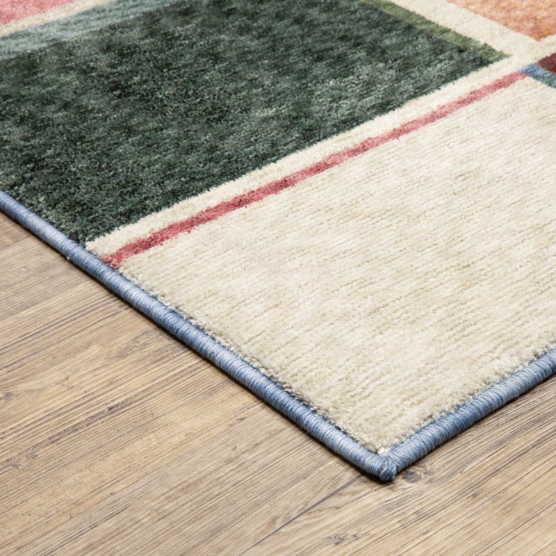 Holub Modern Color Block Multi-colored Area Rug, Rectangle 9'10" x 12'11"