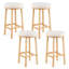Ensemble de 4 tabourets de bar 27 po avec 4 repose-pieds rembourrés en tissu et tabourets de bar 27 po-452411866