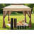 11X11 Ft Beige Quick-Build Gazebo With Mesh Shade, Providing 121 Sq M Of Shade, Comes With 4 Weight Bags For Sturdiness And Durability.