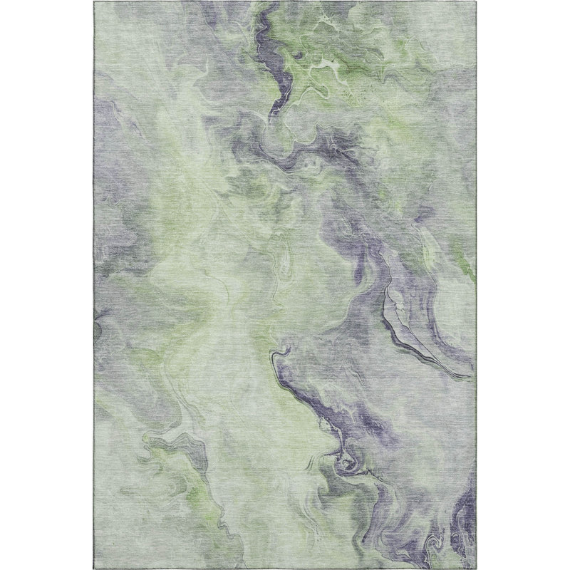 Premium Machine Washable Slesnick AMF1680 Abstract Rug, Rectangle 3' x 5'