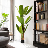 72 Inches Artificial Banana Tree In Plastic Nursery Pot