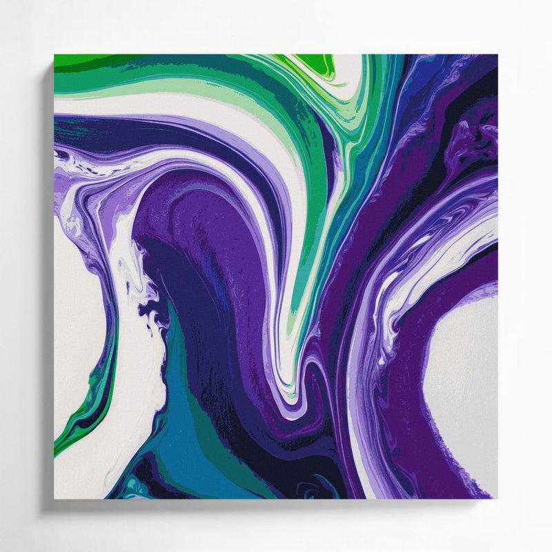 Abstrait art fluide sur toile mauve 45, H 8 po x l 8 po