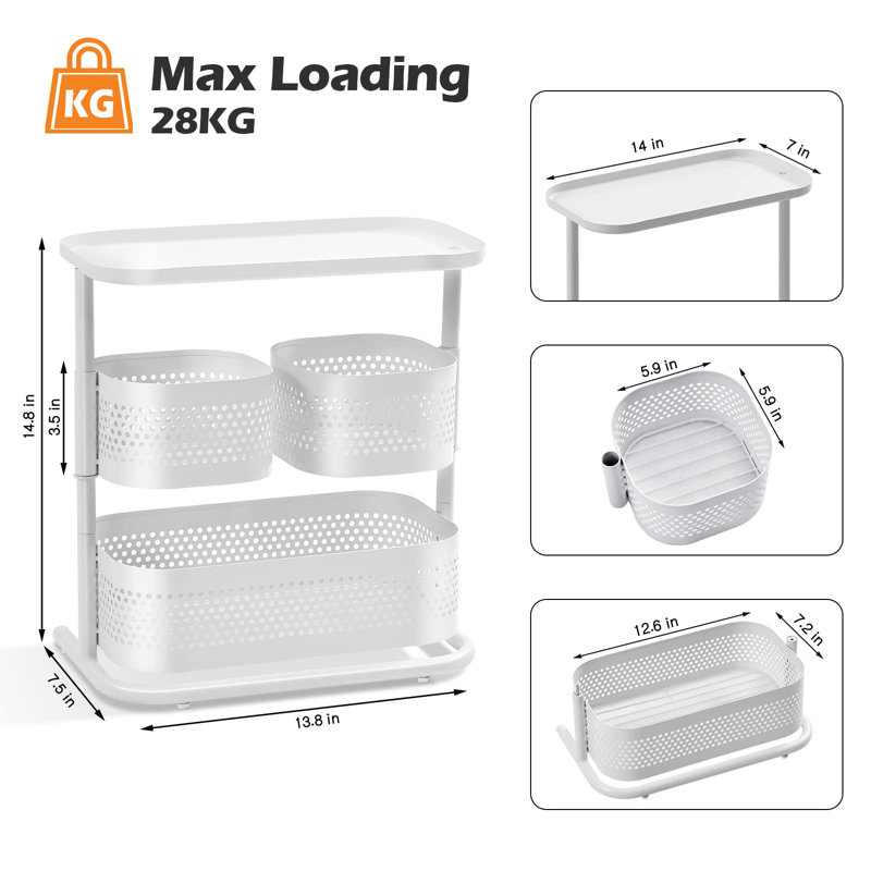 Contenant de rangement pour salle de bain Clerge, Blanc
