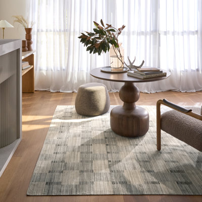 Tapis de couloir intérieur / extérieur gris / brun clair Alok MUM04 (2 pi 6 po x 8 pi)