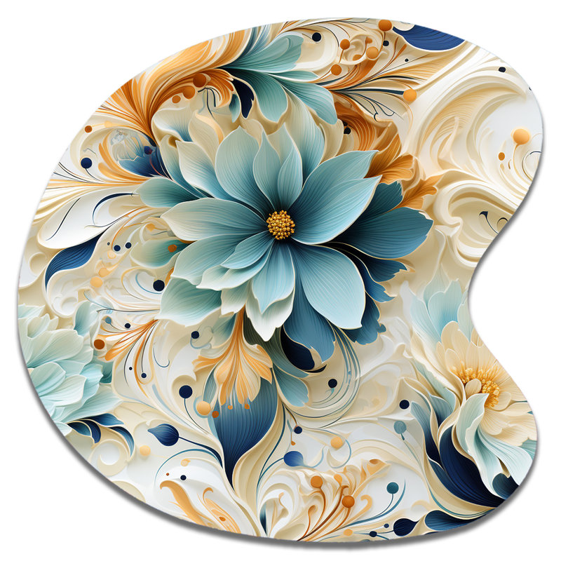 Swanson - Floral Irregular Wall Art - Drop Shape, 27" H x 27" W