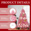 Arbre de Noël artificiel rose avec support pliable en métal-126359389
