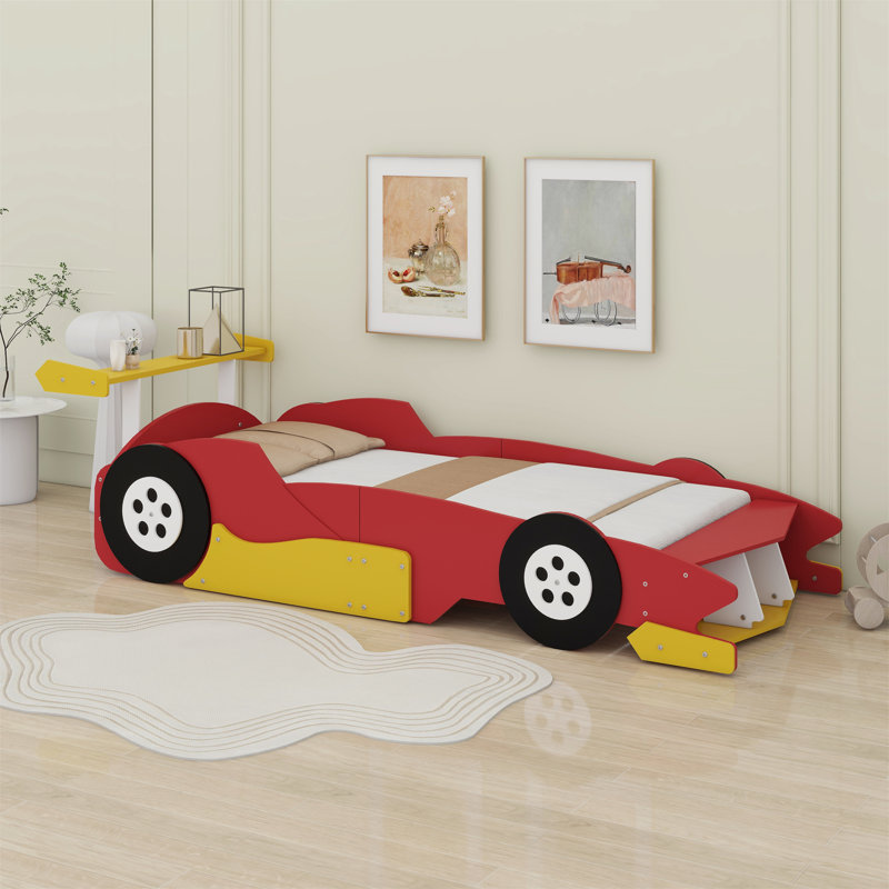 Lit plateforme avec roulettes Race, Rouge