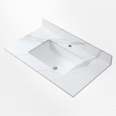 Comptoir de meuble-lavabo simple 37 po avec lavabo et 1 trou de robinet