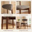  Solid Wood Upholstered Dining Chair - Ergonomic Curved Back, Comfort Fabric-1948387836-1965475786