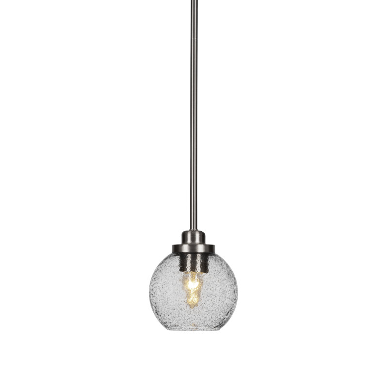 Odyssey 1-Light Mini Pendant, Brushed Nickel, Clear