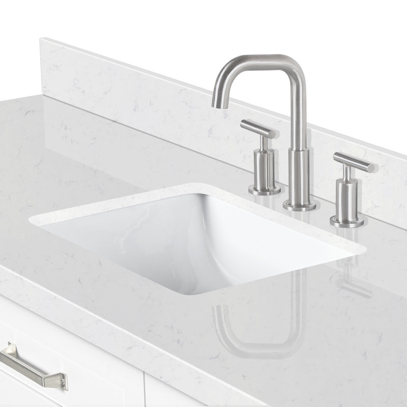 ARIEL Monroe 48 Single Sink Bathroom Vanity with Carrara Quartz Top, White, 66" - 67", Carrara White Quartz