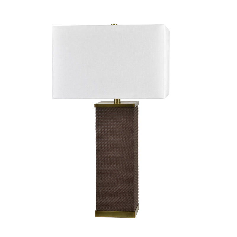 Lampe de table en métal 31 "avec abat-jour blanc