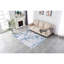 Tapis bleu argenté à motif abstrait et lavable à la machine-154275109