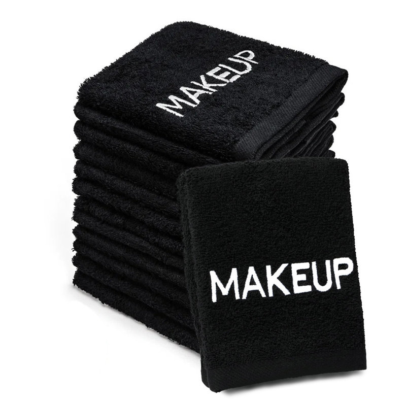 Bisher Premium Black Makeup Remover Towels | 100% Cotton, Washcloths Set