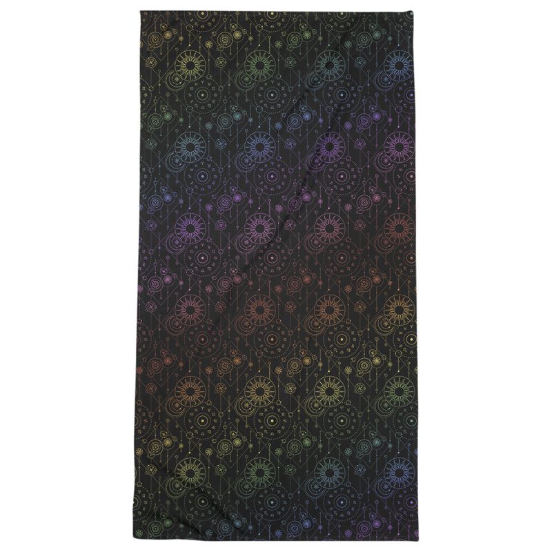 Serviette de plage Katelyn Elizabeth, Noir / Gris / Noir