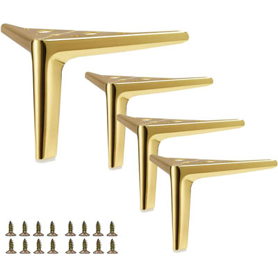 Pieds de meubles en métal robustes pour remplacement de chaise d'armoire, support triangulaire moderne, support durable, ensemble de 4