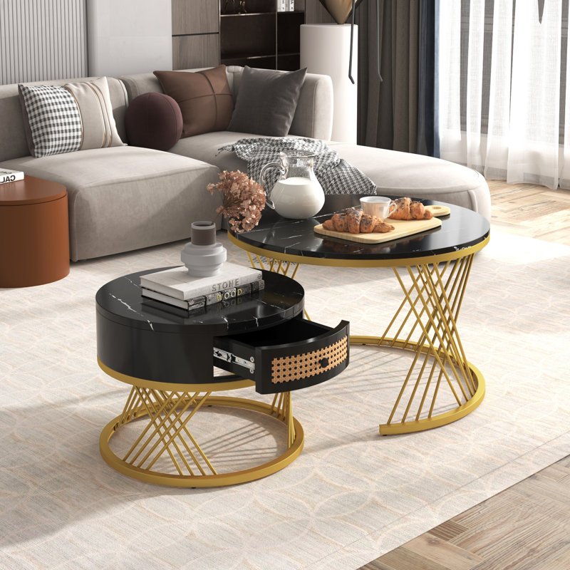 2 - Piece Living Room Table Set, Black