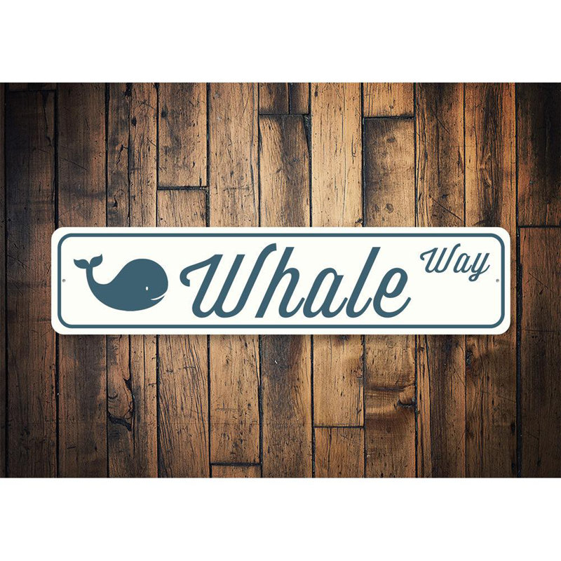 Panneau en aluminium Whale Street, H 4 po x l 18 po x P 0,04 po