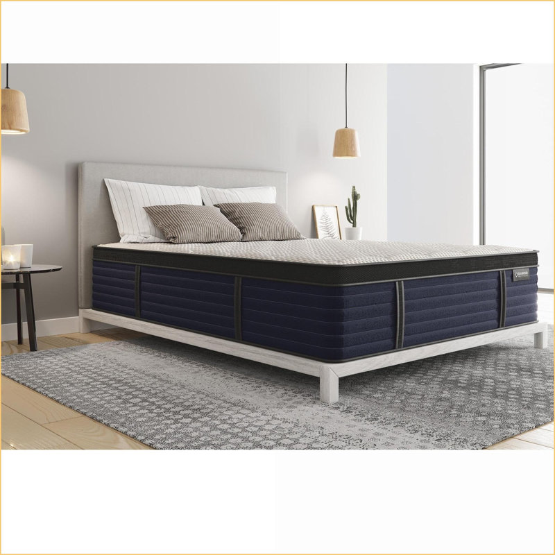 Mattresses 14.5" Firm Euro-Top Latex Hybrid, Greenguard Gold Certified, Made in USA | Foam+Spring | Twin XL, Twin XL