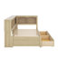 Lit de jour simple avec tiroirs, armoires et port USB-138074411