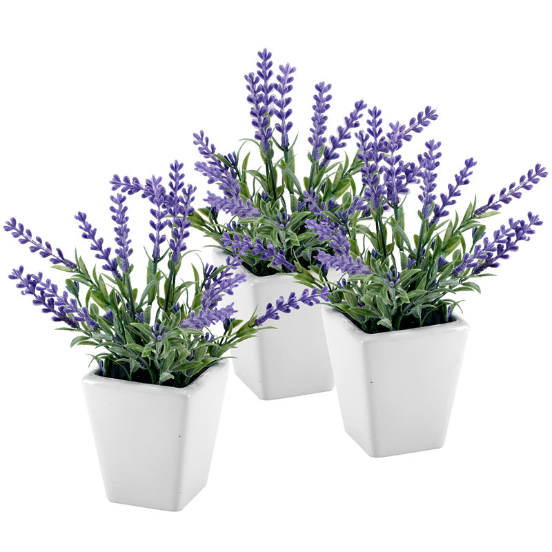 Arrangement floral lavande artificiel en pot
